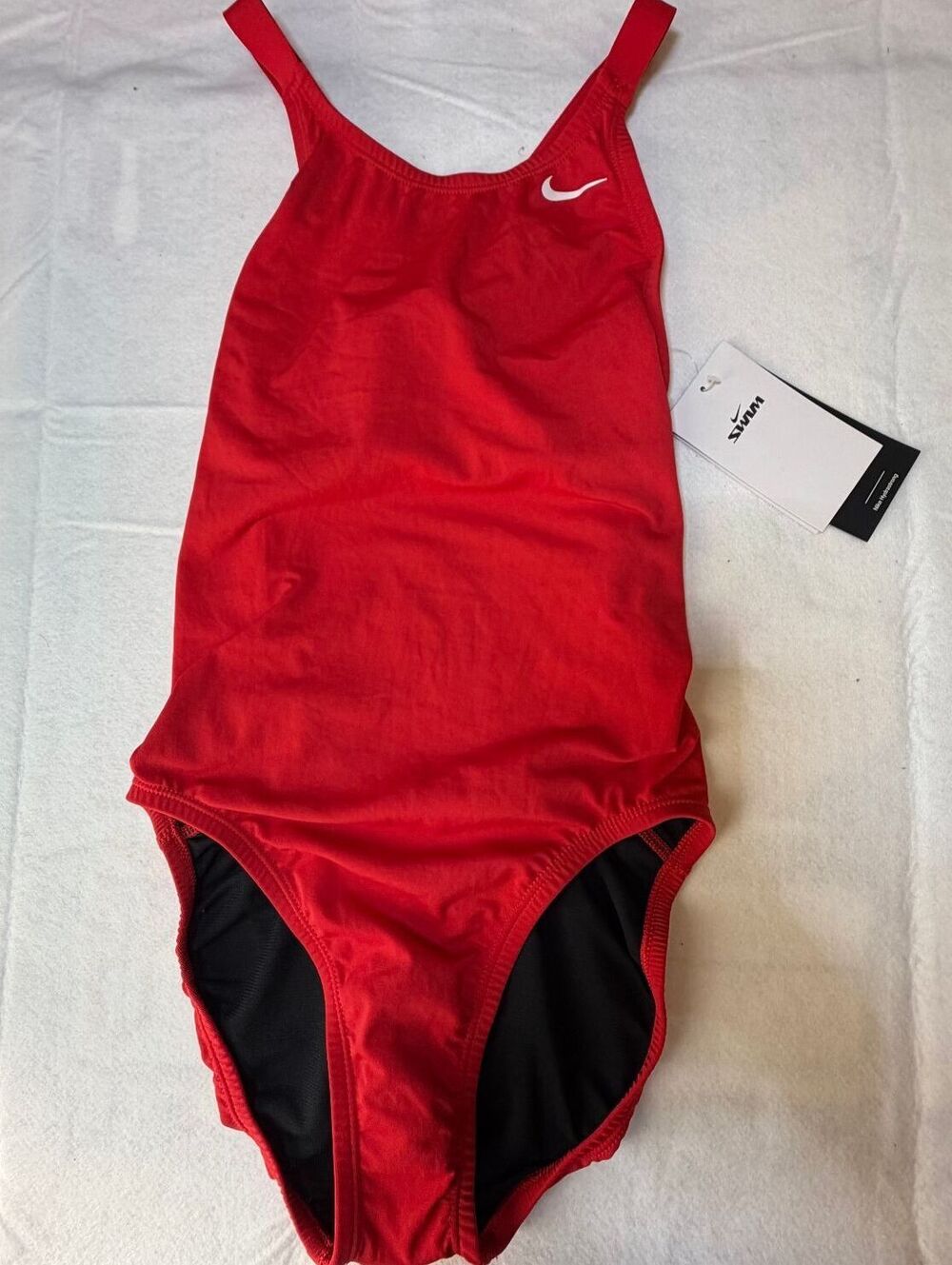 Nike Hydrastrong NWT Women's Racerback Red Black One-Piece Swimsuit 6